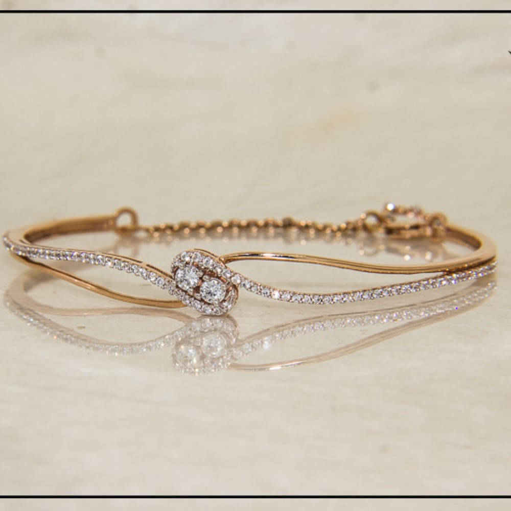 18K Rosegold Graceful Hallmarked Kada Bracelet