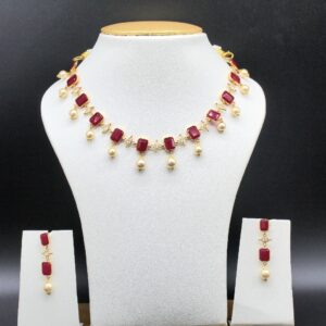 22kt ruby pearl necklace