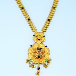22kt gold Meena work necklace