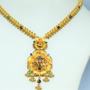 22kt gold Meena work necklace