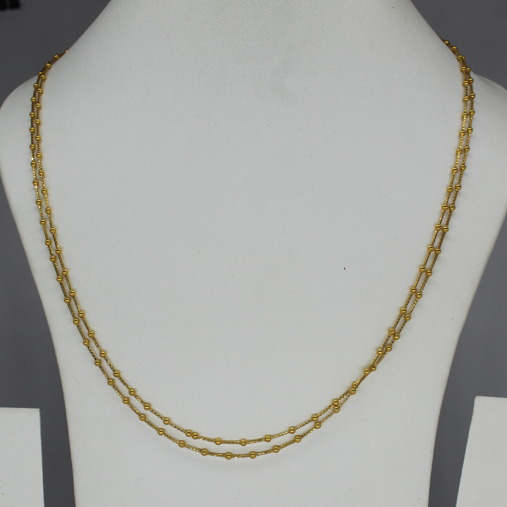 22CT 2 ROW BALLS CHAIN