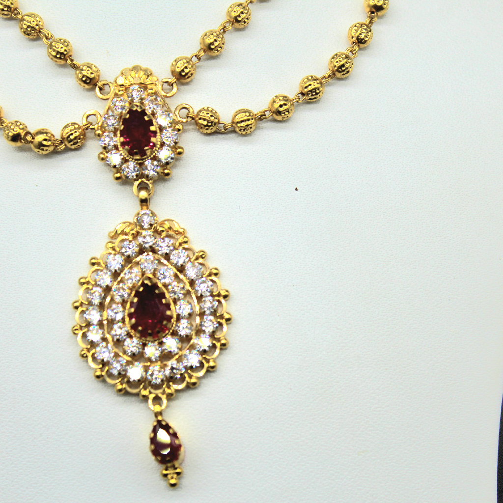22kt Gold With Stone necklace - Image 4