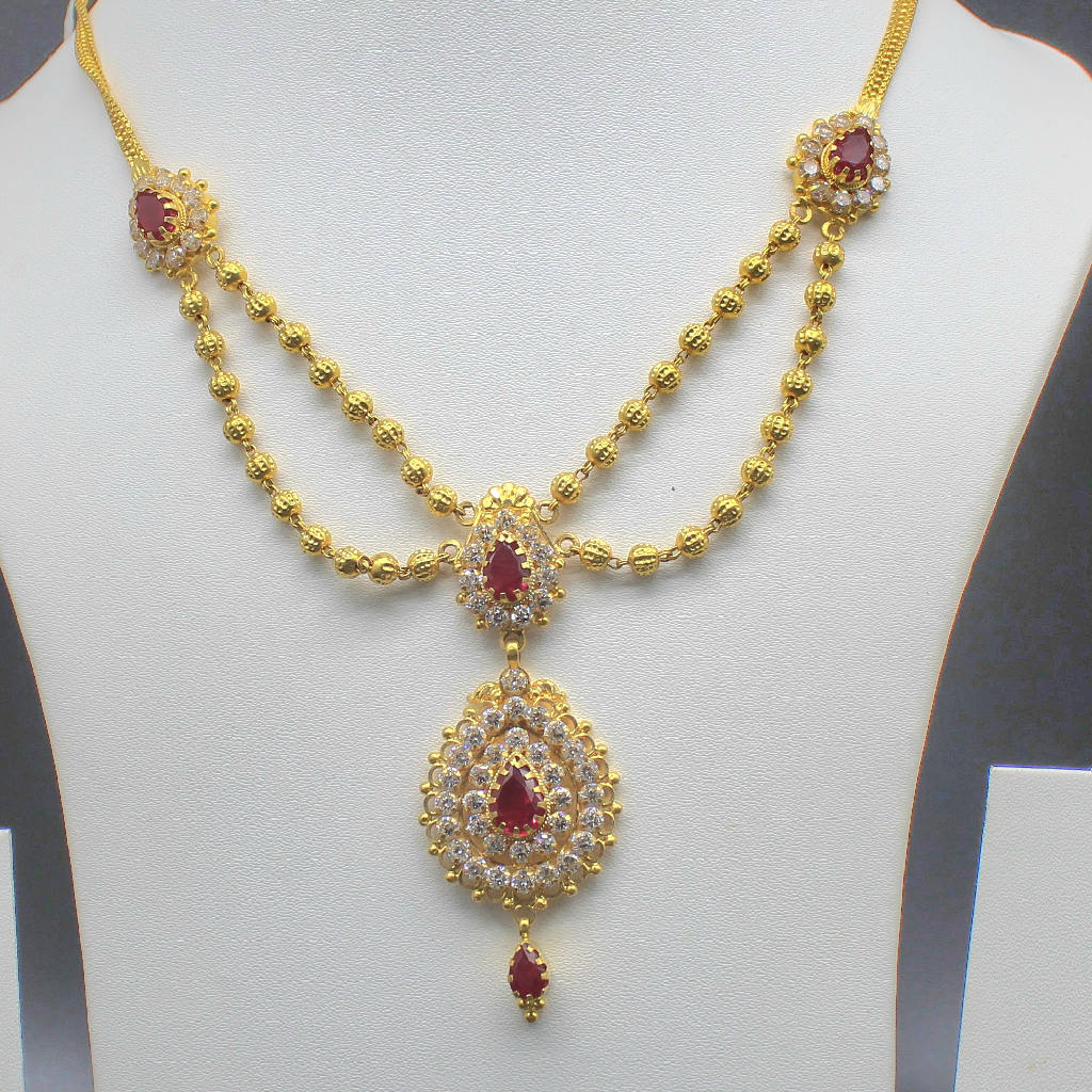 22kt Gold With Stone necklace - Image 2