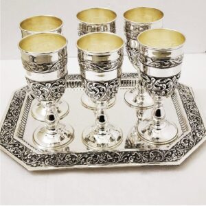 Silver Glass & Tray Set