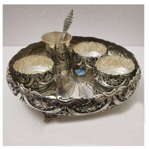 Silver Antique Pooja Thali