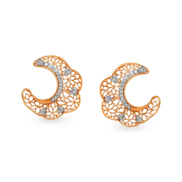 916 Yellow Gold Plain Design Earrings