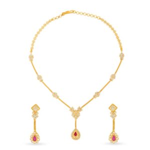22k Gold Anniversary Design Necklace Set