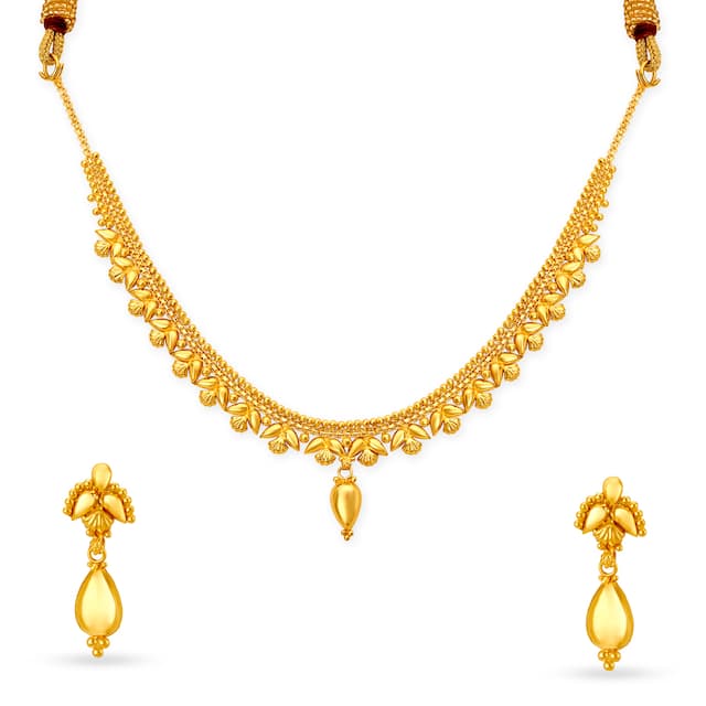 22k Gold Contemporary Design Necklace Set