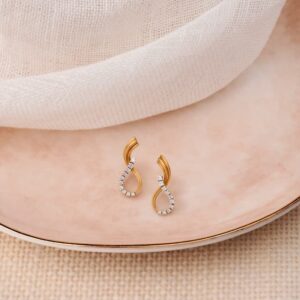 Gold With CZ Fancy Earrings