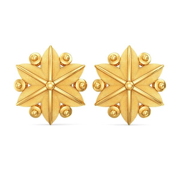 Gold Yellow light weight Design Earrings