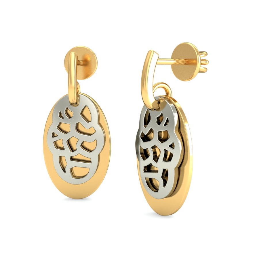916 Gold Classy Earrings BERP022 - Image 4