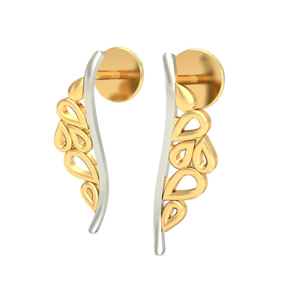 916 Gold Beautiful Earrings BERP018