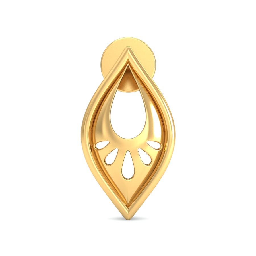 916 Gold Delicate Earrings BERP011 - Image 2