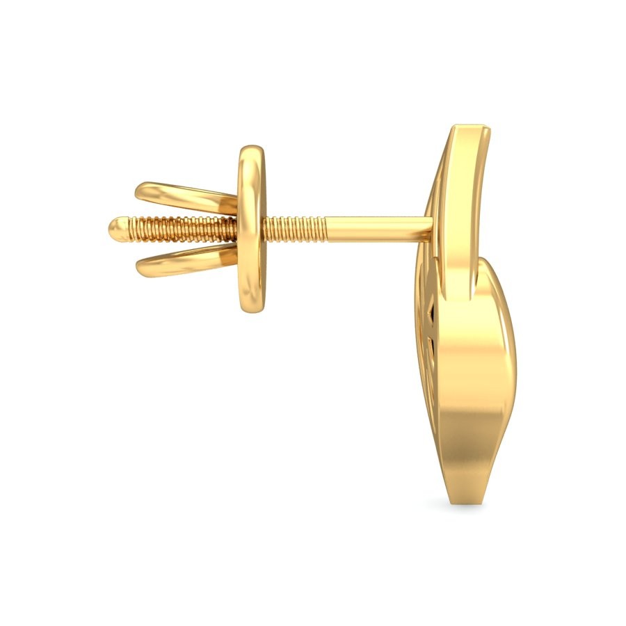 916 Gold Classic Earrings BERP005 - Image 3