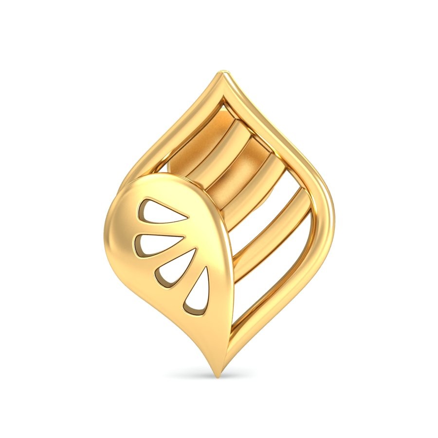 916 Gold Classic Earrings BERP005 - Image 2