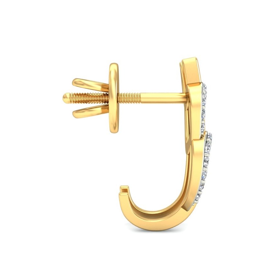 Gold floral earring ber 075