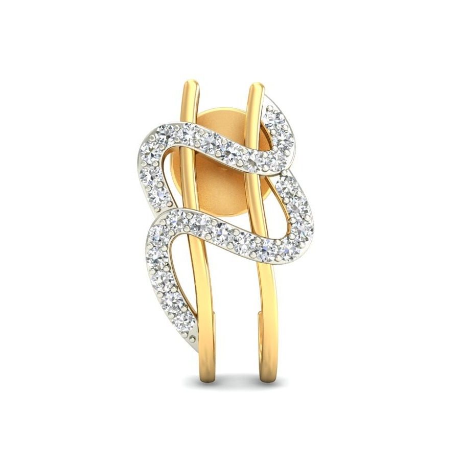 Gold floral earring ber 075