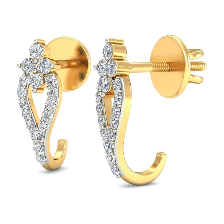 Gold plain earring ber 072