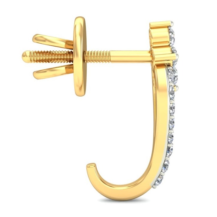 Gold plain earring ber 072