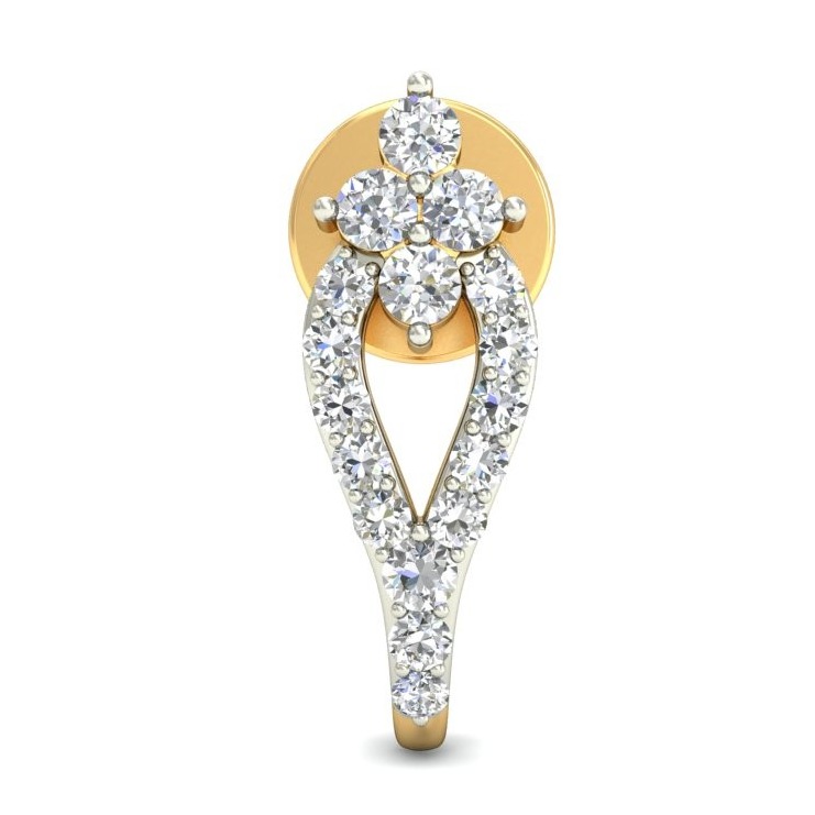 Gold plain earring ber 072