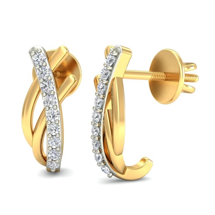 Gold stone design earring ber 070