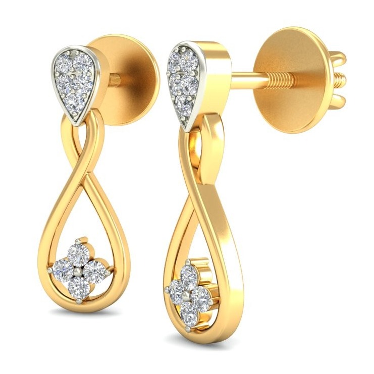 Gold cocktail earring ber 067