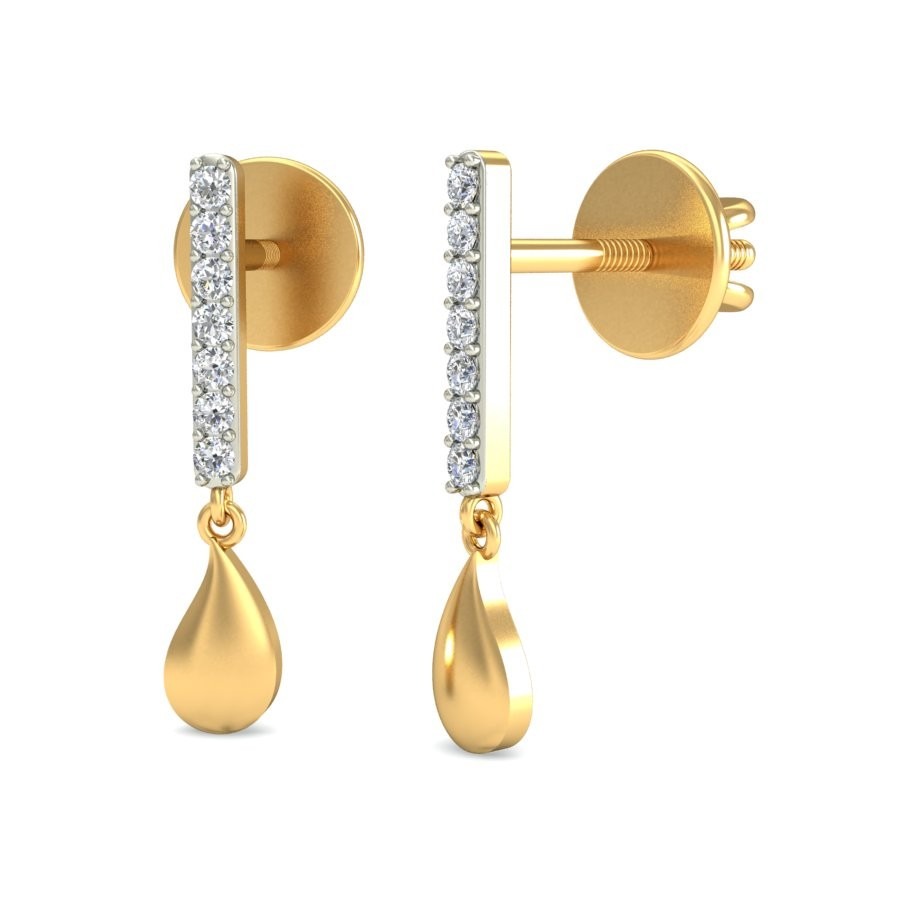 Gold fine design earring ber 059