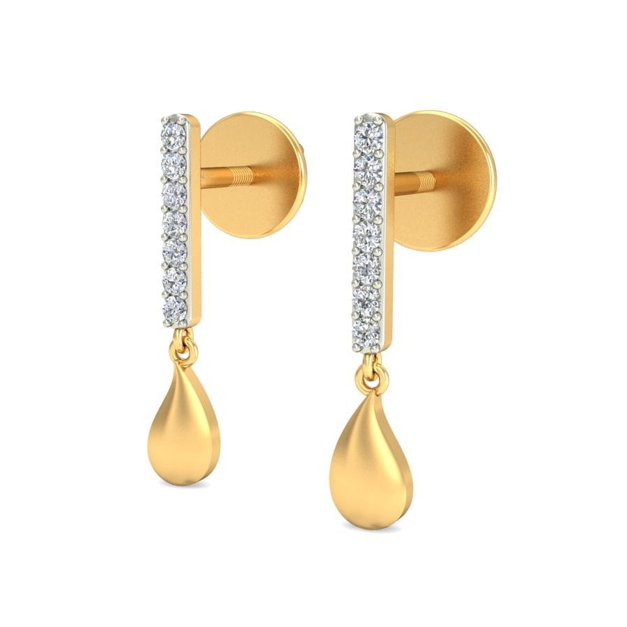 Gold fine design earring ber 059