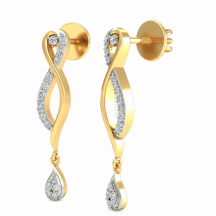 Gold delicate earring ber 058