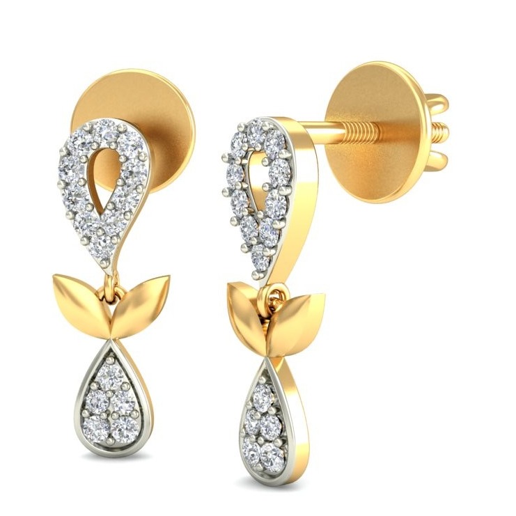 Gold simple earring ber 056