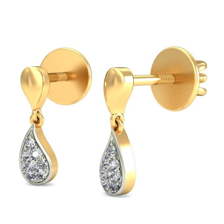 Gold loopy bends earring ber 055