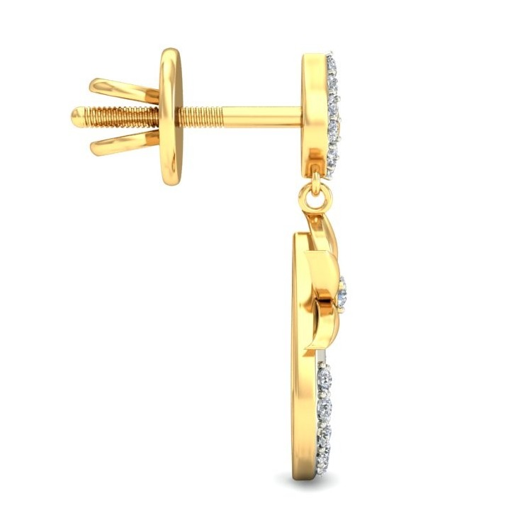 Gold floral earring ber 053