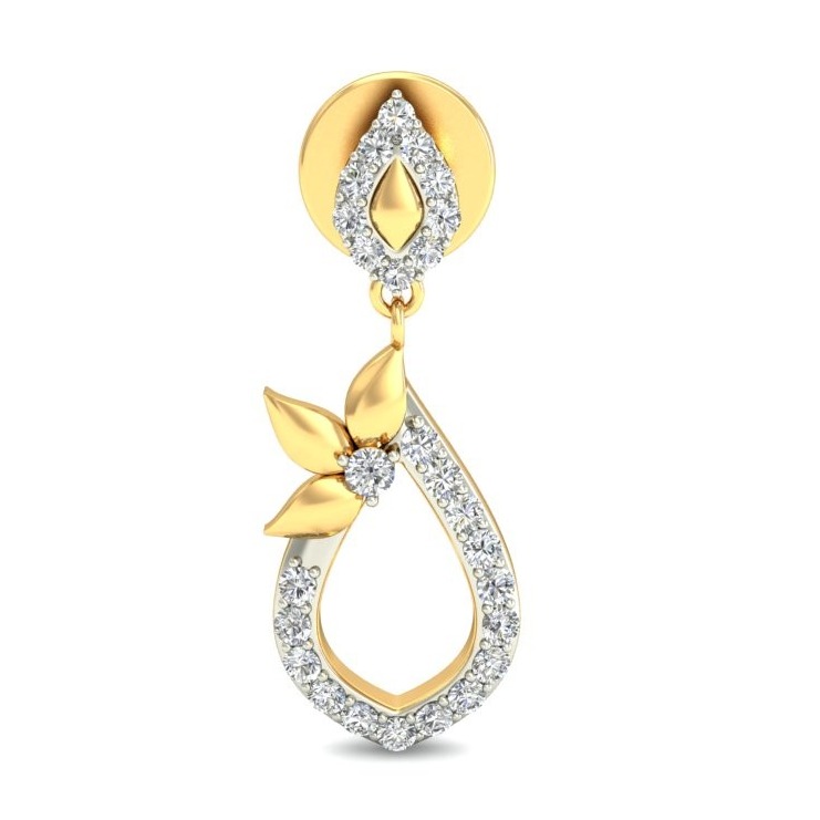 Gold floral earring ber 053