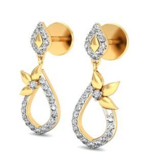 Gold floral earring ber 053