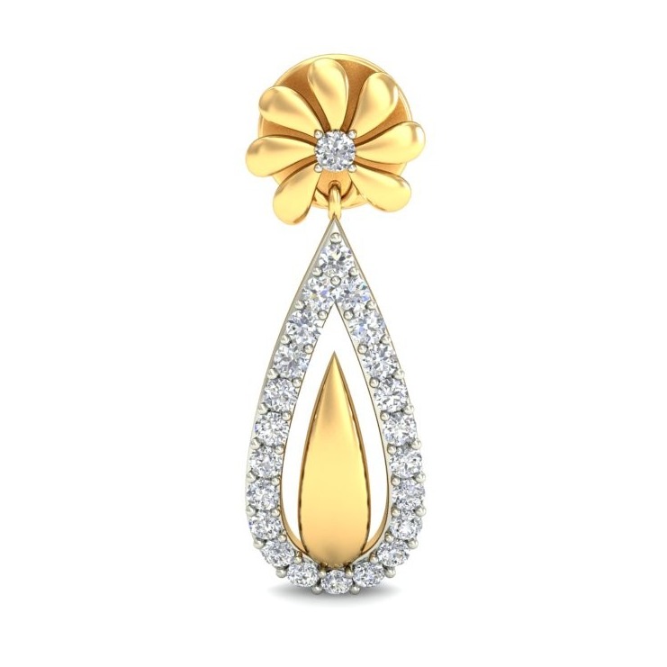 Gold sparkling earring ber 052