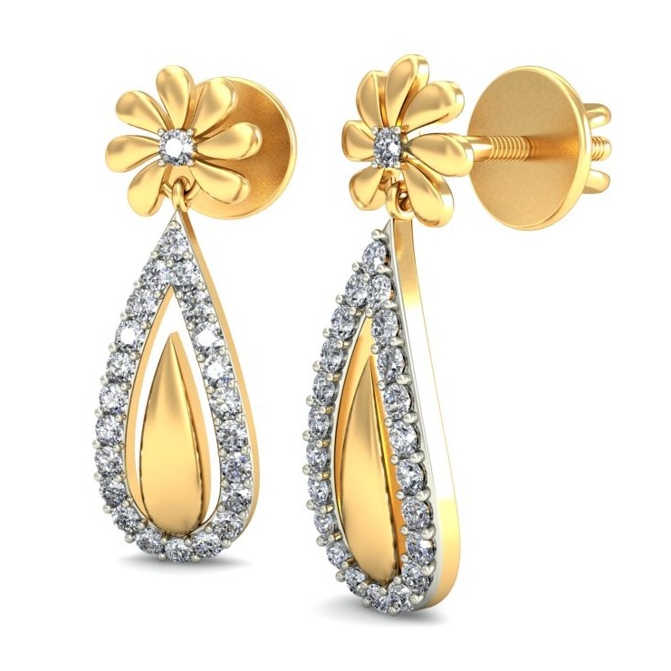 Gold sparkling earring ber 052