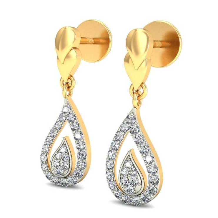 Gold pretty earring ber 048