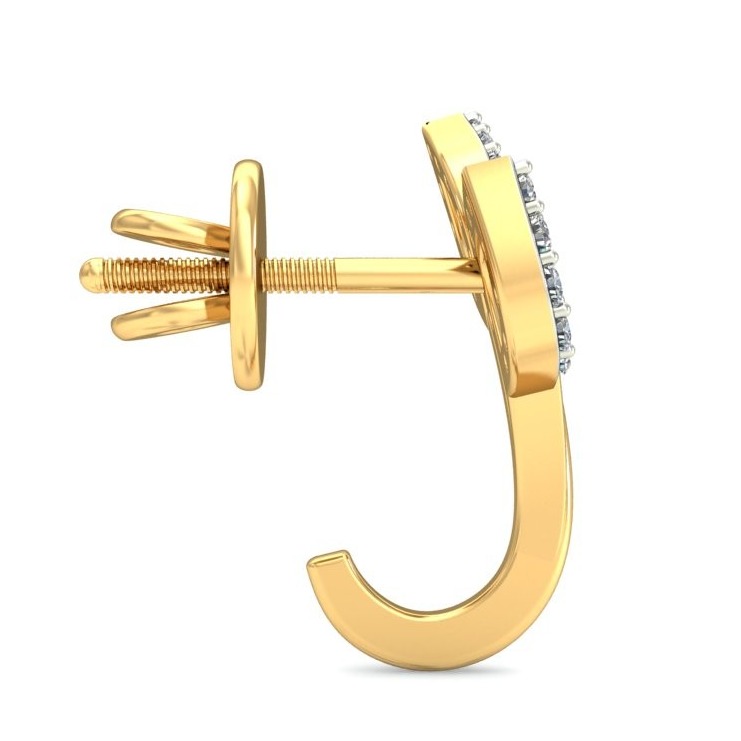 Gold attractive floral earring ber 046