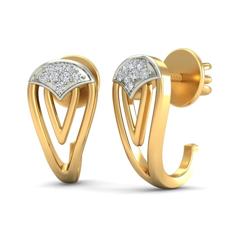 Gold unique earring ber 038