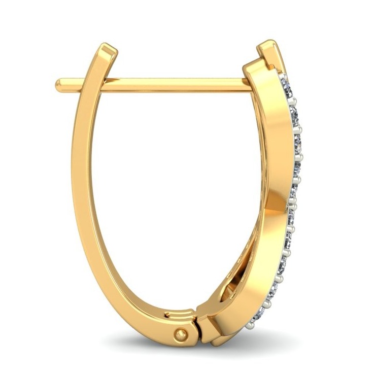 Gold lightweight daily wear earrings ber 036