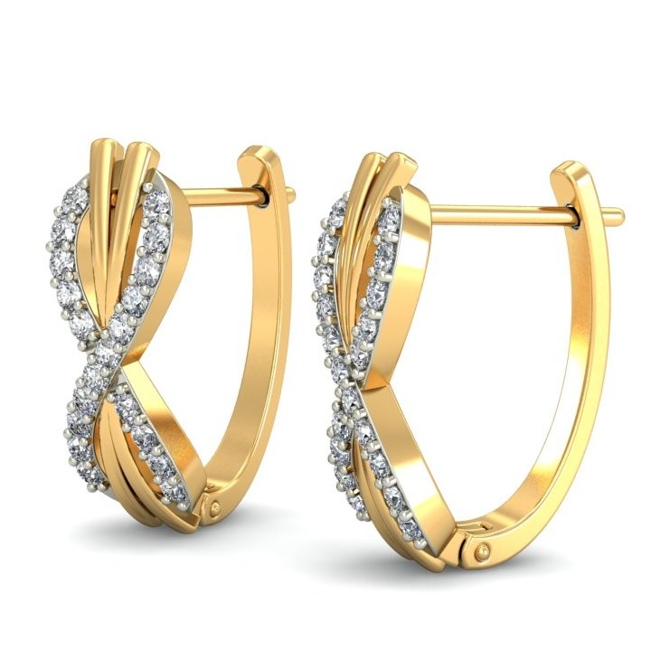 Gold lightweight daily wear earrings ber 036