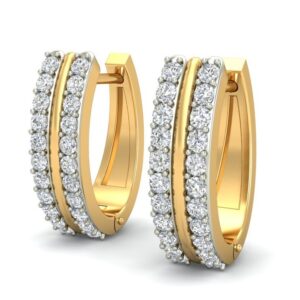 Gold floral daily wear earrings ber 035