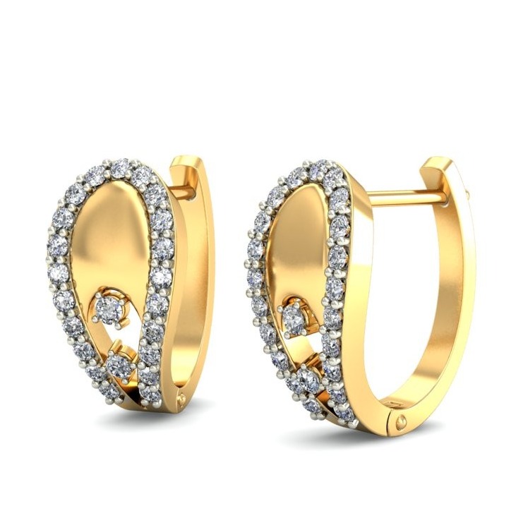 Gold plain daily wear earrings ber 032