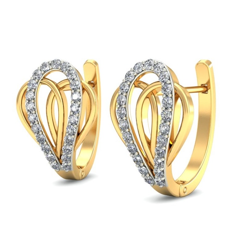 Gold dazzling daily wear earrings ber 031