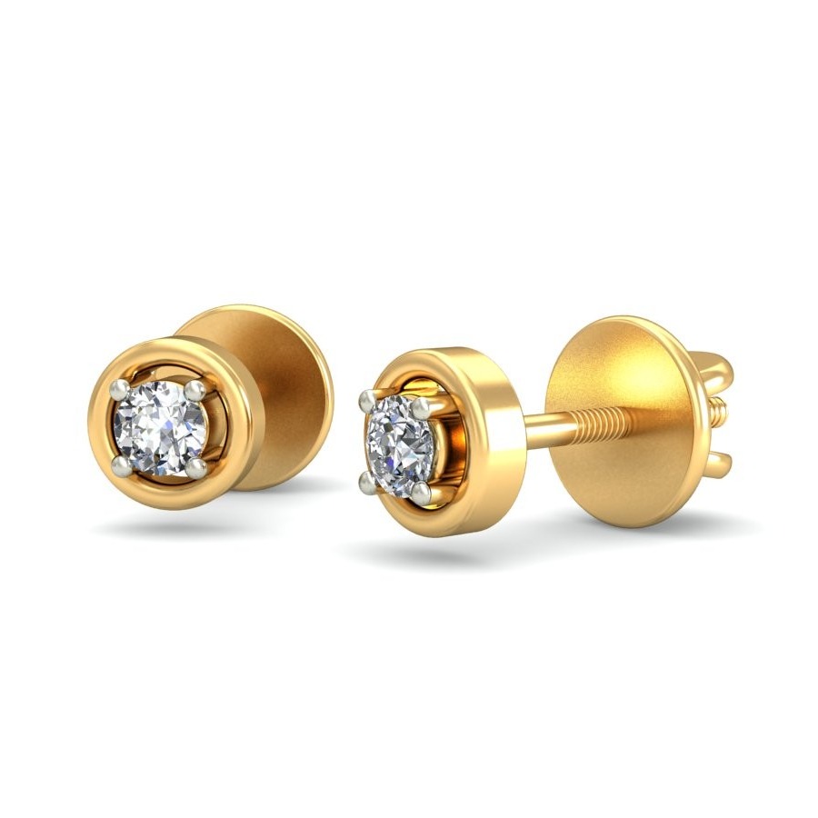 Gold cocktail diamond earrings ber 027 - Image 2