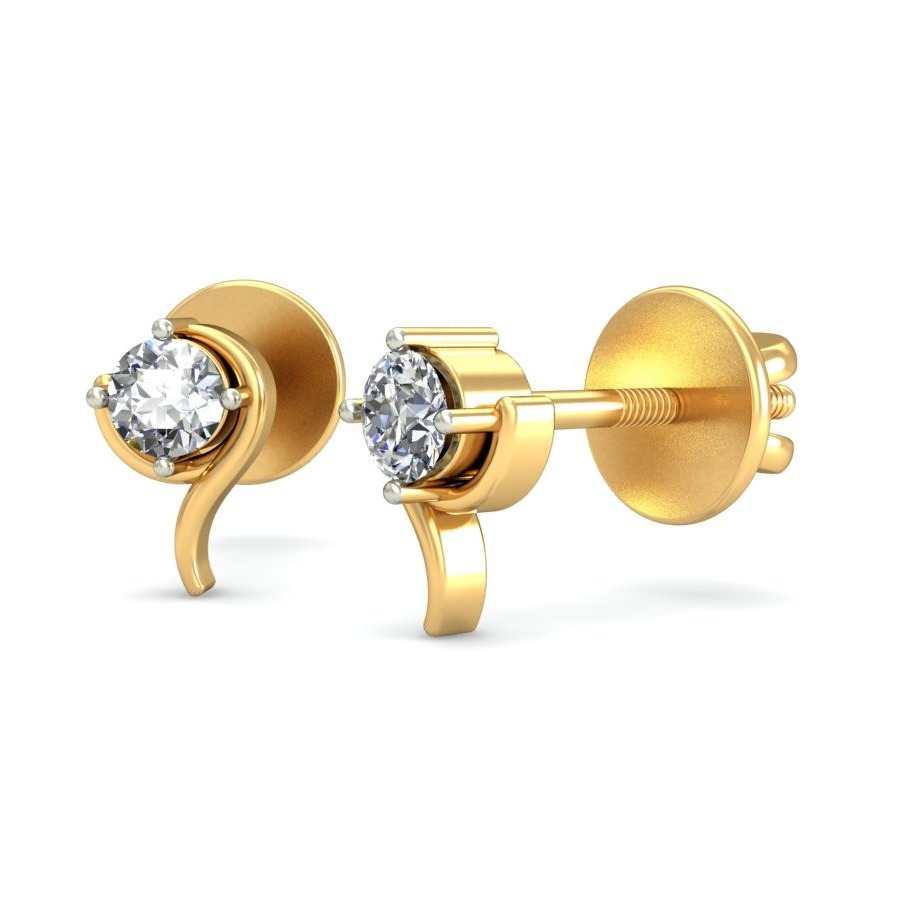 Gold delight diamond earrings ber 024 - Image 2
