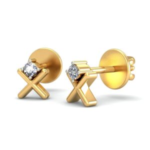 Gold royal diamond earrings ber 023