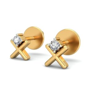 Gold royal diamond earrings ber 023