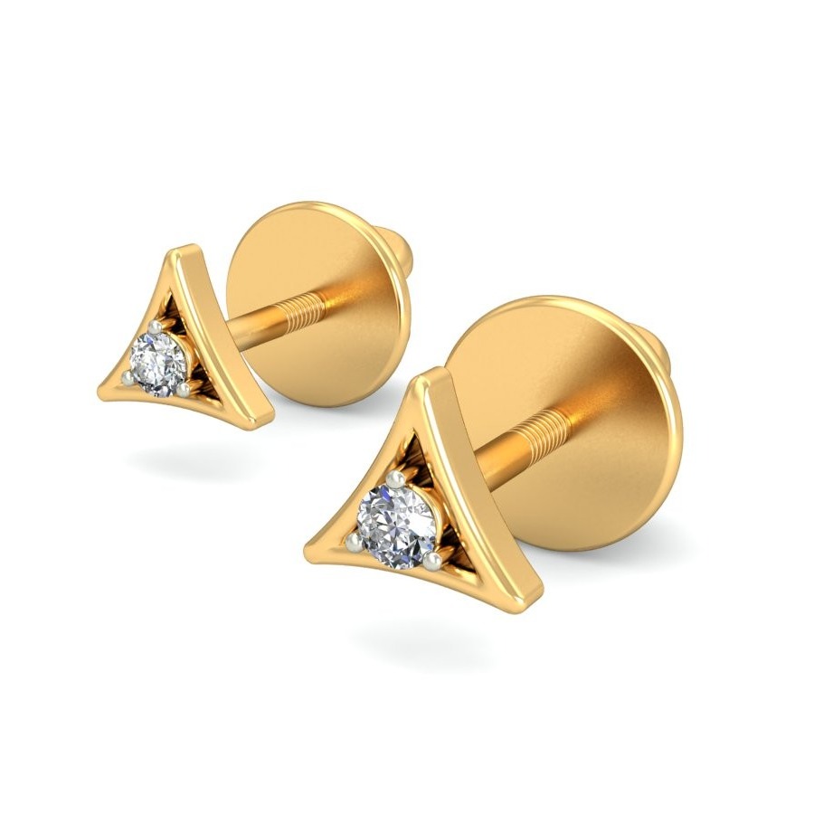 Gold flair diamond earrings ber 022