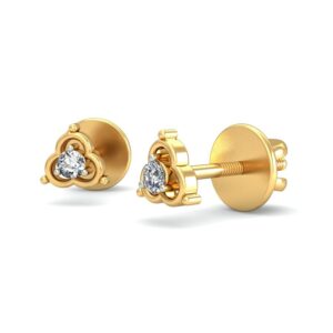 Gold shining diamond earrings ber 021